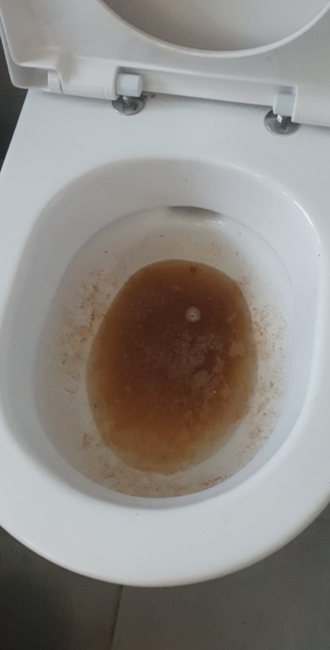 Blocked toilet before clearing